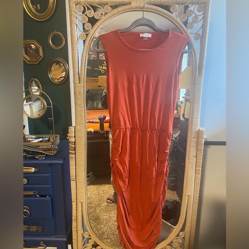 CALVIN KLIEN DRESS - TIGHT - BURNT ORANGE